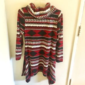 Aztec Cowl Neck Sweater Tunic